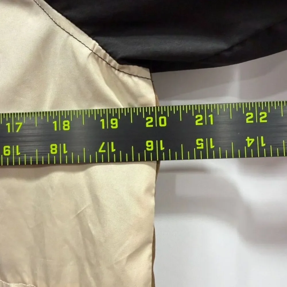 Distortion Boys L (14/16) Black Tan Brown Hooded Jacket Reflector Stripe 657